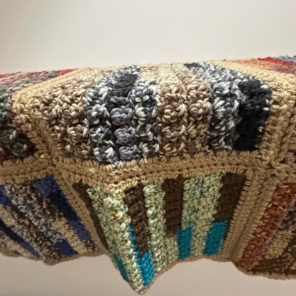 New, unused Handmade Crocheted Patchwork Throw Blanket - Picture 10 of 13